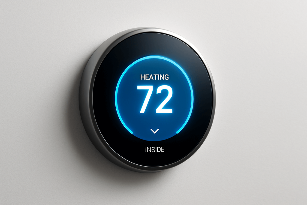 Smart thermostat set to 72 degrees for upgrade your thermostat