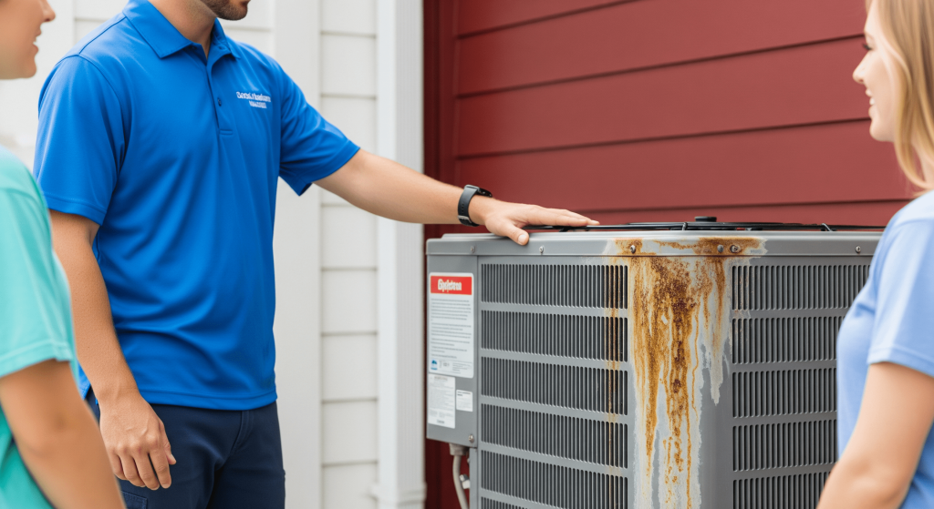Rust buildup on AC unit in Encinitas