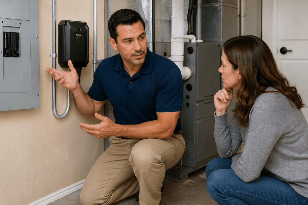 Whole house surge protector HVAC installation consultation