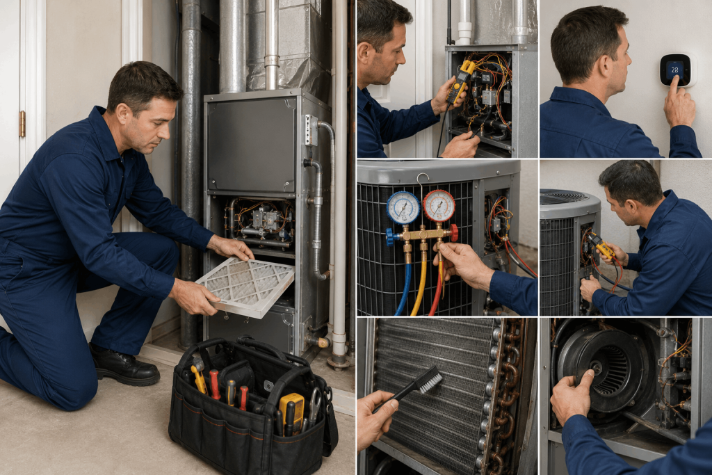 Professional HVAC maintenance visit checklist